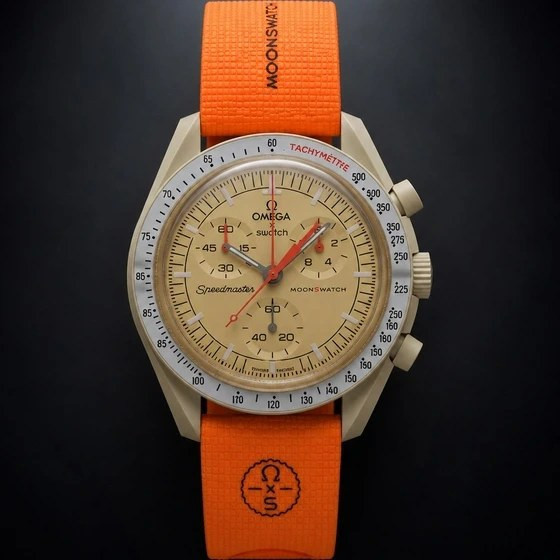 ساعت امگا سواچ مدل مشتری بند رابر Omega Swatch Jupiter