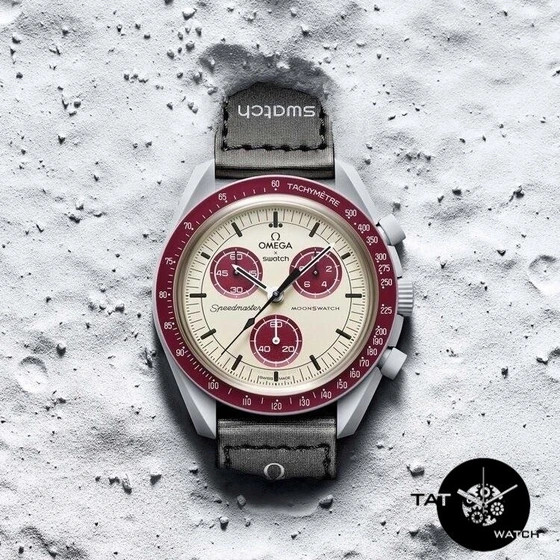 ساعت امگا سواچ مدل ما موریت پولوتون بند رابر Omega Swatch polotn
