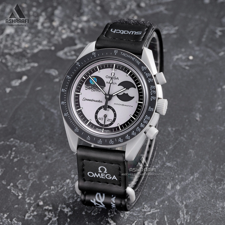 ساعت امگا سواچ مدل ما موریت اورانوس بند رابرOmega Swatch Earth phase